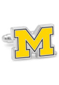 Michigan Wolverines Logo Cufflinks - Silver