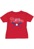 Philadelphia Phillies Toddler Red Crossed Bats T-Shirt