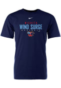 Wichita Wind Surge Cotton Tee T Shirt - Navy Blue