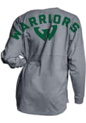 Wayne State Warriors Womens Mascot Back Grey LS Tee