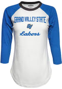 Grand Valley State Lakers Womens Contrast Raglan Crew Neck T-Shirt - White