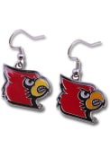 Louisville Cardinals Womens Logo Dangle Earrings - Silver