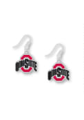 Ohio State Buckeyes Womens Logo Dangle Earrings - Silver