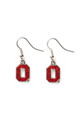 Ohio State Buckeyes Womens Glitter Dangle Earrings - Red