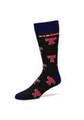 Texas Rangers Allover Logo Dress Socks - Black