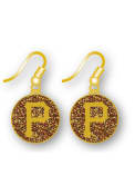 Pittsburgh Pirates Womens Glitter Dangle Earrings - Gold