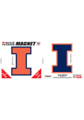 Illinois Fighting Illini 6x6 2 Pack Car Magnet - Orange