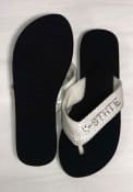White K-State Wildcats White/Black Sequence Womens Flip Flops