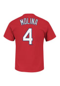 Yadier Molina St Louis Cardinals Red Name and Number Player Tee