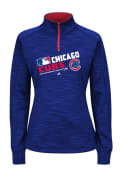 Chicago Cubs Womens Majestic Majestic 1/4 Zip - Blue