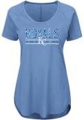 Majestic Kansas City Royals Womens Tough Decision Blue Scoop T-Shirt