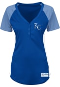 Kansas City Royals Womens Majestic League Diva Fashion Baseball - Blue