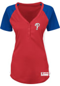 Philadelphia Phillies Womens Majestic League Diva Fashion Baseball - Red