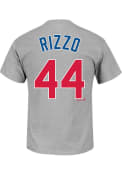 Anthony Rizzo Chicago Cubs Grey Name and Number Player Tee