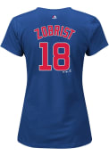 Ben Zobrist Majestic Chicago Cubs Womens Blue Name and Number Player Tee