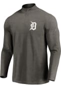 Detroit Tigers Majestic Passion Left Chest 1/4 Zip Pullover - Grey
