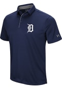 Detroit Tigers Majestic Tech Left Chest Polo Shirt - Navy Blue