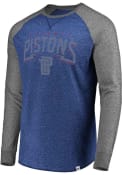 Detroit Pistons Majestic Static Raglan Fashion T Shirt - Blue