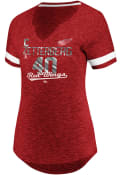 Henrik Zetterberg Detroit Red Wings Womens Majestic Pumped Up V Neck T-Shirt - Red