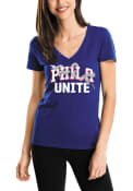 Majestic Philadelphia 76ers Womens Blue Unite T-Shirt