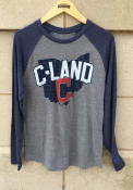 Cleveland Indians Majestic On Top Fashion T Shirt - Navy Blue