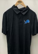 Detroit Lions Striated Primary Polo Shirt - Black