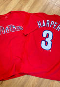 Bryce Harper Philadelphia Phillies Majestic Name Number T-Shirt - Red