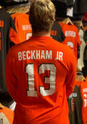 Odell Beckham Jr Cleveland Browns Name And Number Long Sleeve T-Shirt - Orange