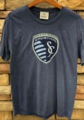 Sporting Kansas City Throwback Logo Fashion T Shirt - Navy Blue