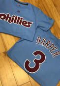Bryce Harper Philadelphia Phillies Majestic Name and Number T-Shirt - Light Blue