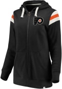 Philadelphia Flyers Womens Retro Stripe Fleece Full Zip Jacket - Black