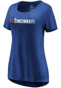 FC Cincinnati Womens Official Wordmark T-Shirt - Blue