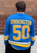 Jordan Binnington St Louis Blues 2019 Alternate Breakaway Hockey Jersey - Light Blue