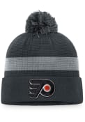 Philadelphia Flyers Home Ice Cuff Pom Beanie Knit - Charcoal