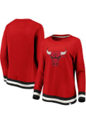 Chicago Bulls Womens Fleece Crew Sweatshirt - Red