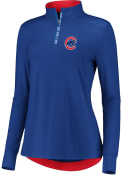 Chicago Cubs Womens Iconic 1/4 Zip - Blue