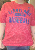 Cleveland Guardians Wordmark Space Dye T Shirt - Red