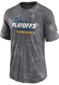 St Louis Blues Playoff Participant Speed T Shirt - Grey