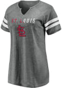 St Louis Cardinals Womens Notch T-Shirt - Charcoal