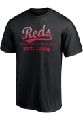 Cincinnati Reds Established Crewneck T Shirt - Black