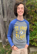St Louis Blues Vintage Tri-blend Raglan Fashion T Shirt - Grey
