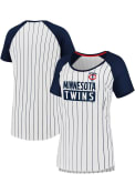 Minnesota Twins Womens Iconic Pinstripe T-Shirt - White