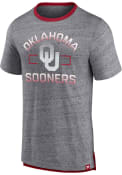 Oklahoma Sooners Iconic Speckled Ringer Fashion T Shirt - Charcoal