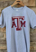 Texas A&M Aggies Primary Team Logo T Shirt - Grey