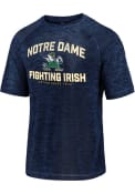 Notre Dame Fighting Irish No. 1 Striated T Shirt - Navy Blue