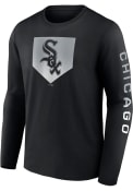 Chicago White Sox Nike ICONIC COTTON CLEAR SIGN LS T Shirt - Black