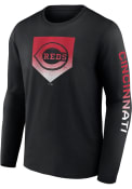 Cincinnati Reds Nike ICONIC COTTON CLEAR SIGN LS T Shirt - Black