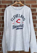 Cleveland Guardians Nike TRUE CLASSICS BI-BLEND LS T Shirt - Grey