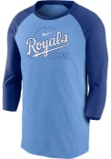 Kansas City Royals Nike MODERN ARCH RAGLAN Fashion T Shirt - Light Blue