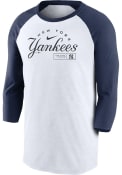 New York Yankees Nike MODERN ARCH RAGLAN Fashion T Shirt - White
